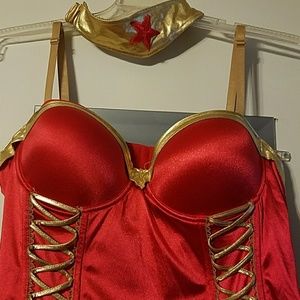 Wonder woman corset top and headband.